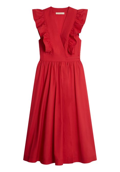 Vanessa Bruno Ermione cotton-blend wrap midi dress with ruffled shoulders Vanessa Bruno |  | 4EVA69-V08769341
